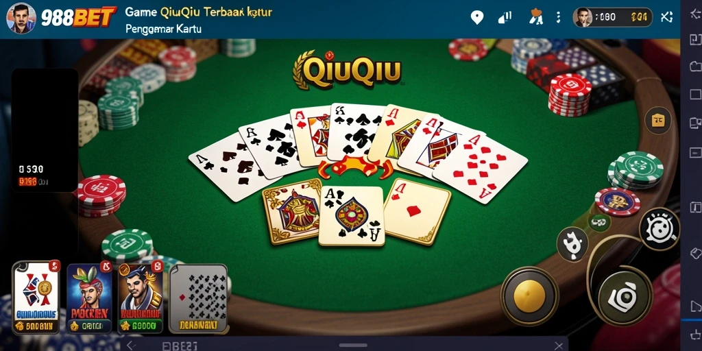 Tampilan menarik dari gameplay QiuQiu di 988BET.