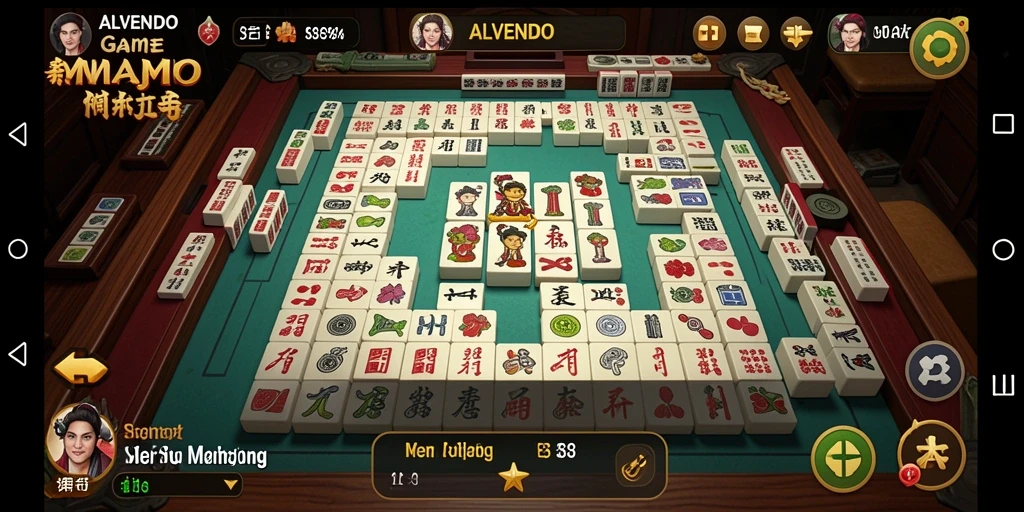 Tampilan menarik dari gameplay Mahjong yang seru di ALVENDO.