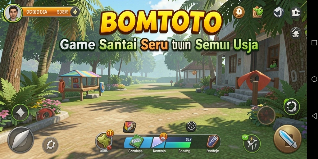 Screenshot gameplay BOMTOTO yang penuh warna dan menarik.