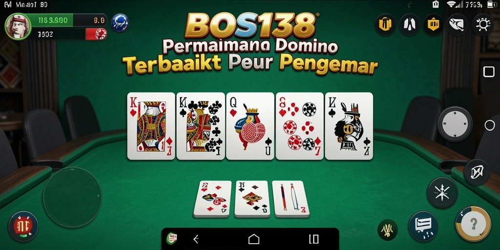 Screenshot gameplay menunjukkan aksi seru dari permainan Domino BOS138.