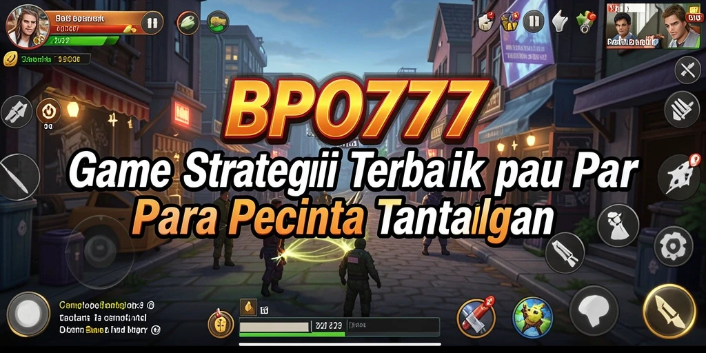 Tangkapan layar utama BPO777 menunjukkan aksi strategi yang intens.