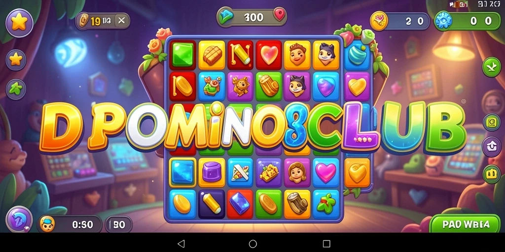 Screenshot gameplay DOMINOCLUB yang menampilkan aksi Match-3 seru.