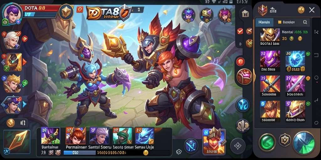 Tampilan gameplay menarik DOTA88 yang penuh warna.