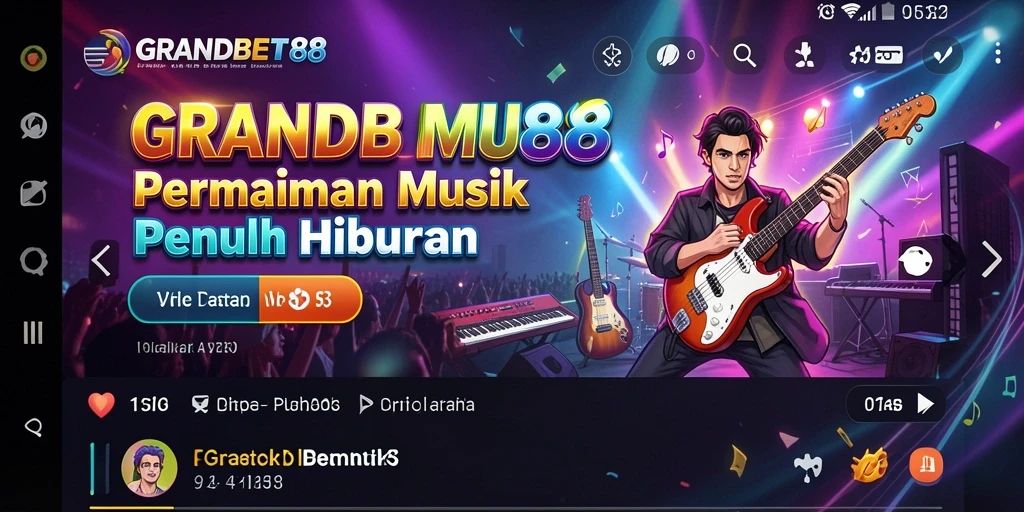 Tampilan gameplay seru di GRANDBET88 dengan konten musik menarik.