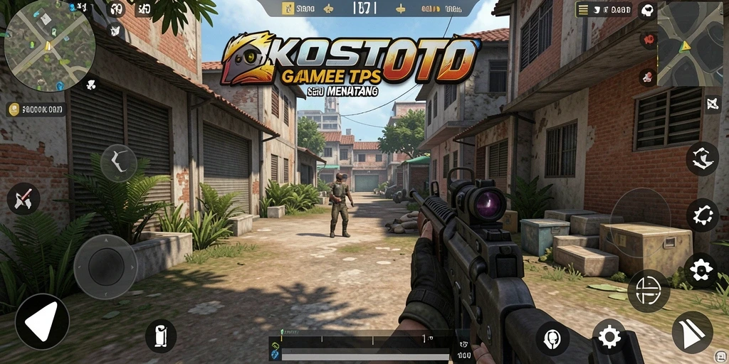 Screenshot KOSTOTO menampilkan aksi seru dalam pertempuran TPS.