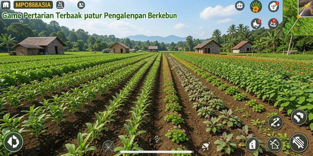 Tampilan gameplay MPO88ASIA saat berkebun dan merawat tanaman.