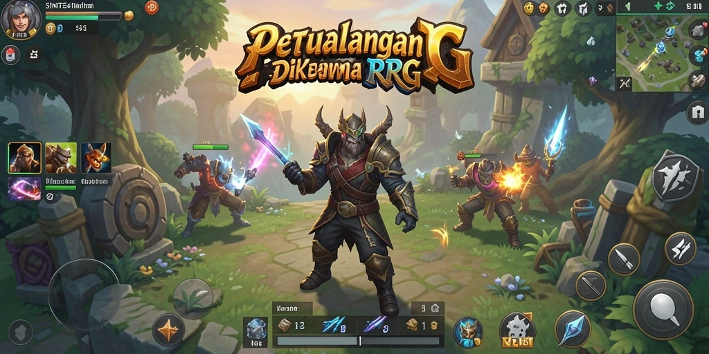 Tampilan gameplay menakjubkan dari SINTE4D yang menunjukan karakter dan pertarungan.