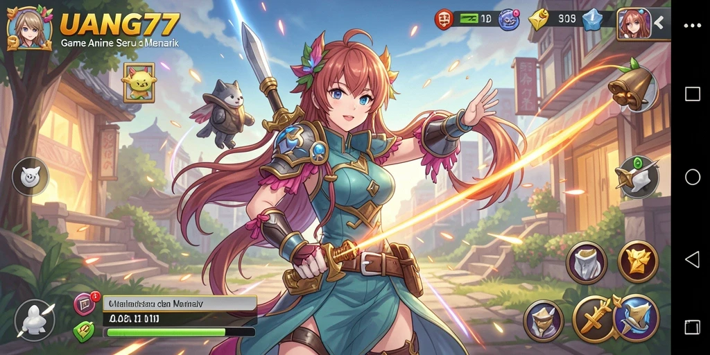 Screenshot UANG77 menampilkan aksi seru dalam dunia anime.