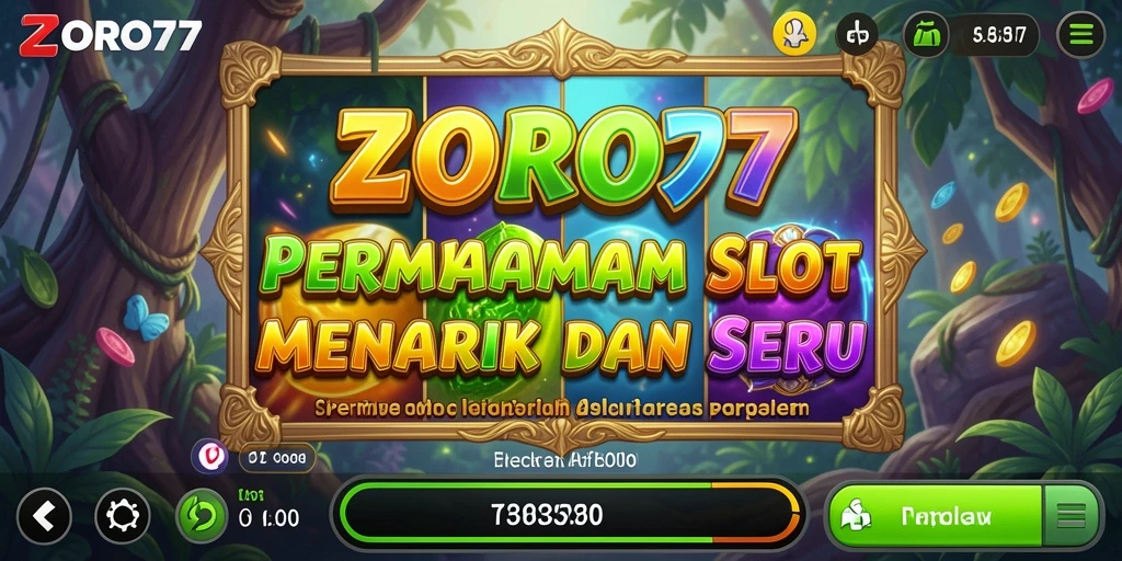 Tampilan gameplay seru dari ZORO77 dengan efek visual menakjubkan.